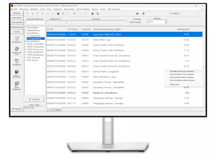 Fakturierung mit curionERP: Rechnungen einfach und schnell erstellen